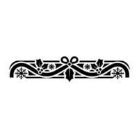 Black and White Festive Border with Holly, Bow, and Snowflakes vector