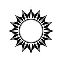 Elegant Black White Sunburst with Circle Frame vector