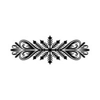 Elegant Snowflake Ornament in Black White, Decorative vector