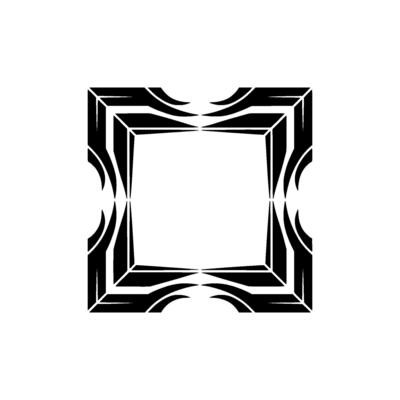 Geometric Black Frame on White Abstract for Branding, Art Deco