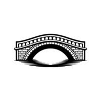 Minimalist Stone Bridge with Reflection - Illustration vector