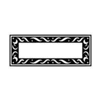 Ornate Black Frame on White Elegant Template vector