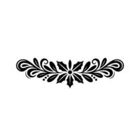 Elegant Black Floral Ornament on Creamy Background - Decorative Element vector
