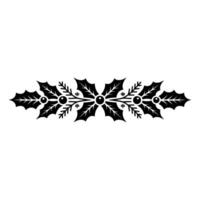 Minimalist Christmas Holly Border Elegant Festive vector