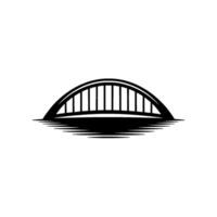Minimalist Bridge Silhouette Over Water - Element vector