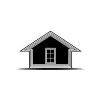Minimalist House Black White Geometric Architecture vector