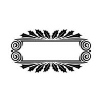 Elegant Black and White Scroll Frame with Holly Accents vector