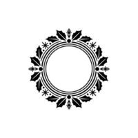 Elegant Christmas Frame with Holly Snowflake Ornament vector