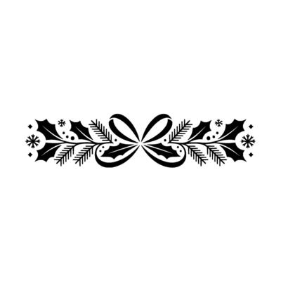 Elegant Christmas Ornament , Black on White