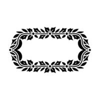 Elegant Black Floral Frame Element on Light Background vector