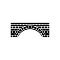 Minimalist Black Bridge Silhouette on White Background vector