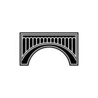 Architectural Bridge Black and White Minimalist vector