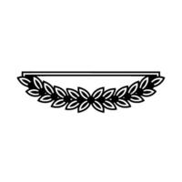 Elegant Floral Border Black and Red on White, Decorative Element vector