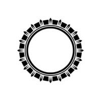 Geometric Circular Border in Black and White, Decorative vector