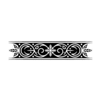 Decorative Black and White Border with Snowflake Element vector