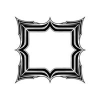 Elegant Ornamental Frame Geometric Black and White on White Background vector