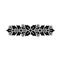 Minimalist Holly Border Black and Red Festive Element vector