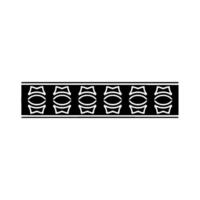 Ornamental Pattern Border Black, White, and Red vector