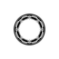 Ornate Black and White Circular Border, Decorative vector