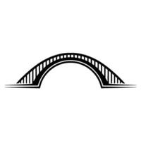 Minimalist Black Bridge on White Background , Symbol, Element vector