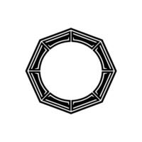 Geometric Circle Frame in Black and White, Minimalist vector
