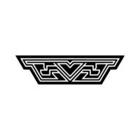 Geometric Aztec Element in Black and White, Style vector