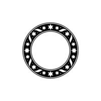 Elegant Star Swirl Circular Frame - , Minimalist vector