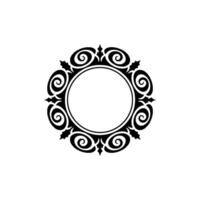 Elegant Circular Swirl Ornament on Off-White vector