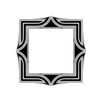 Art Deco Square Frame Illustration, Black and White, Elegant vector