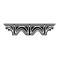 Art Deco Archway Decorative Element, Black White on White vector
