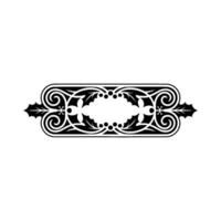 Elegant Black White Scrollwork Christmas Ornament, Decorative Element vector