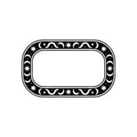 Celestial Rectangular Frame Stars, Crescent Moons, and Swirls vector