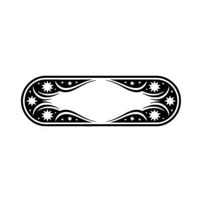 Decorative Ornate Frame with Star Motifs on White Background