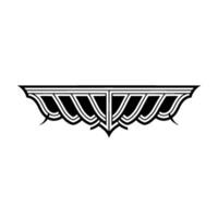 Decorative Art Deco Border Element, Black and White, Minimalist vector