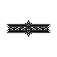 Geometric Ornamental Border Element in Black on Off-White, Art vector