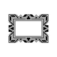 Art Deco Frame, Black White Geometric Border vector