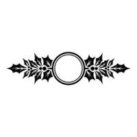 Minimalist Christmas Holly Frame, Simple Ornament, Elegant vector