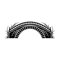 Simple Black White Stone Bridge - Minimalist vector