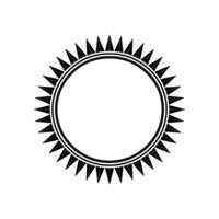 Geometric Sunburst Frame Minimalist Black and White , Decorative Circle vector