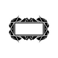 Geometric Abstract Frame, Black and White, Elegant Element vector
