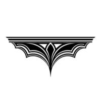 Art Deco Inspired Decorative Border Element, Black and Silver on White vector