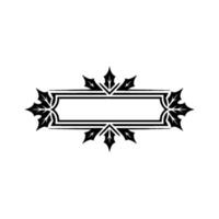 Elegant Black and White Ornamental Frame with Maple Leaf Accents vector