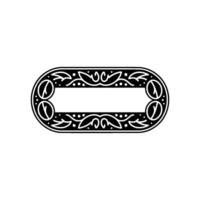 Elegant Black and White Oval Frame vector