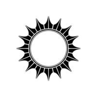Geometric Sunburst Frame, Minimalist Black and White vector