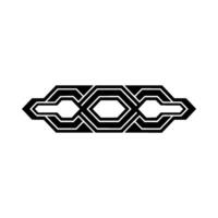 Minimalist Geometric Ornament in Black White, Decorative Element vector