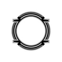 Art Deco Circular Frame Black and White Minimalist Elegance vector