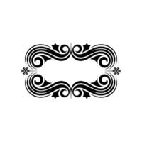 Elegant Black Swirl Frame with Snowflake Accents vector