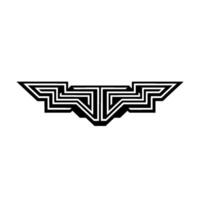 Geometric Winged Emblem on White Minimalist vector