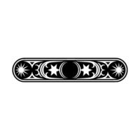 Ornate Celestial Border Stars, Moon Decorative vector