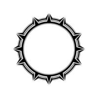 Abstract Geometric Spiked Ring Element Black White vector